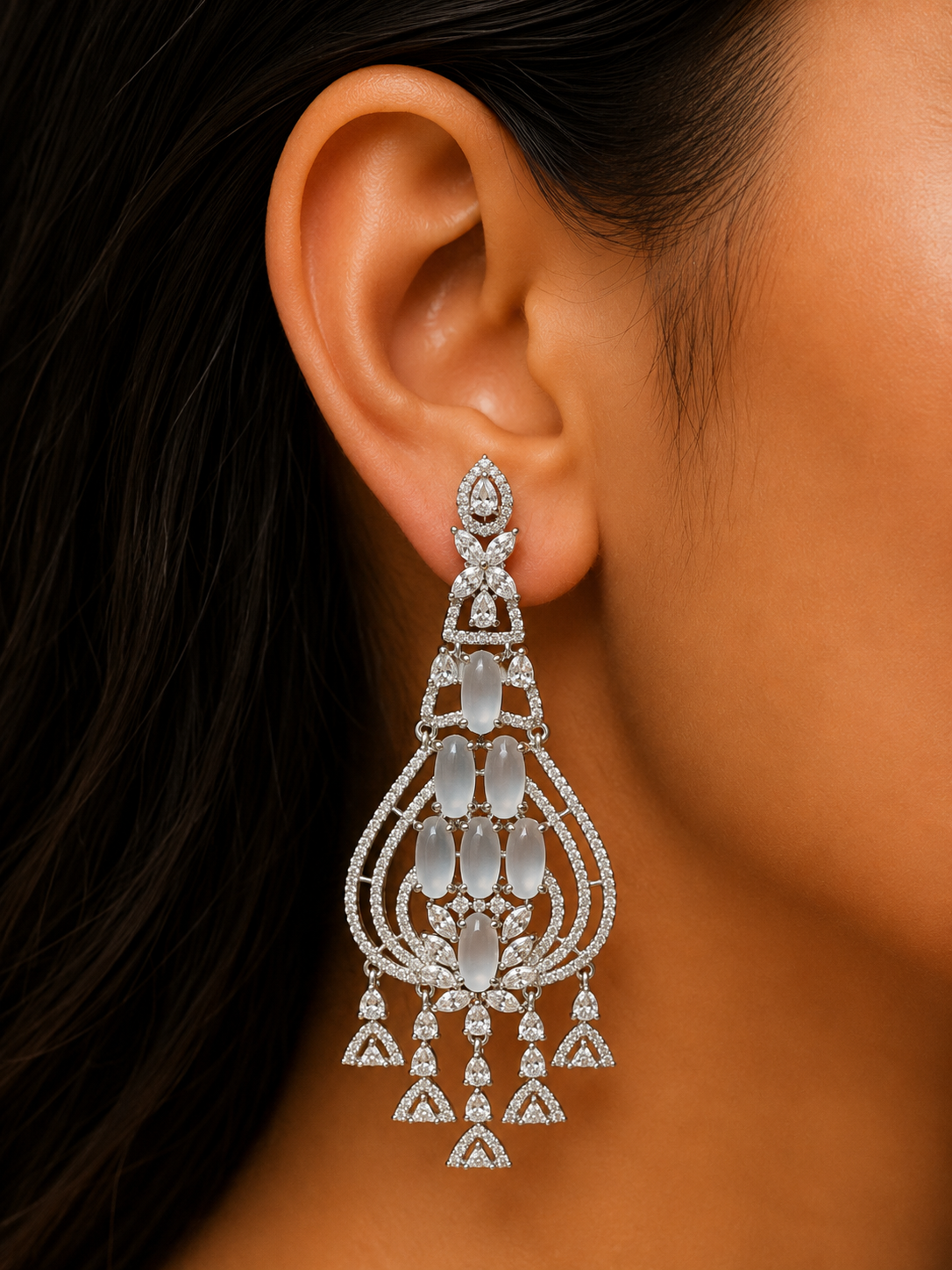 FROST IVORY CHANDELIER EARRINGS