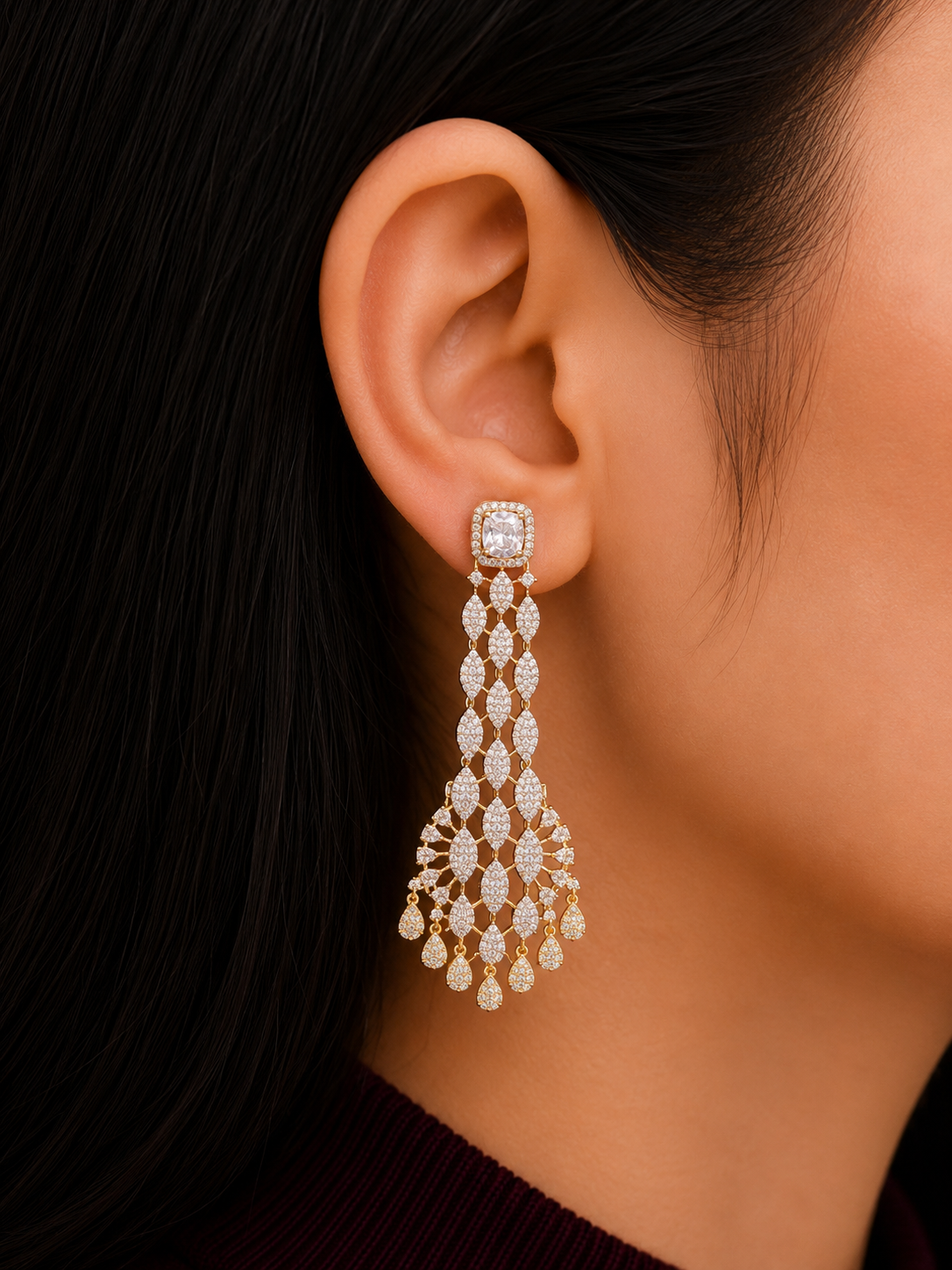 DIAMOND SHIMMER CASCADE EARRINGS