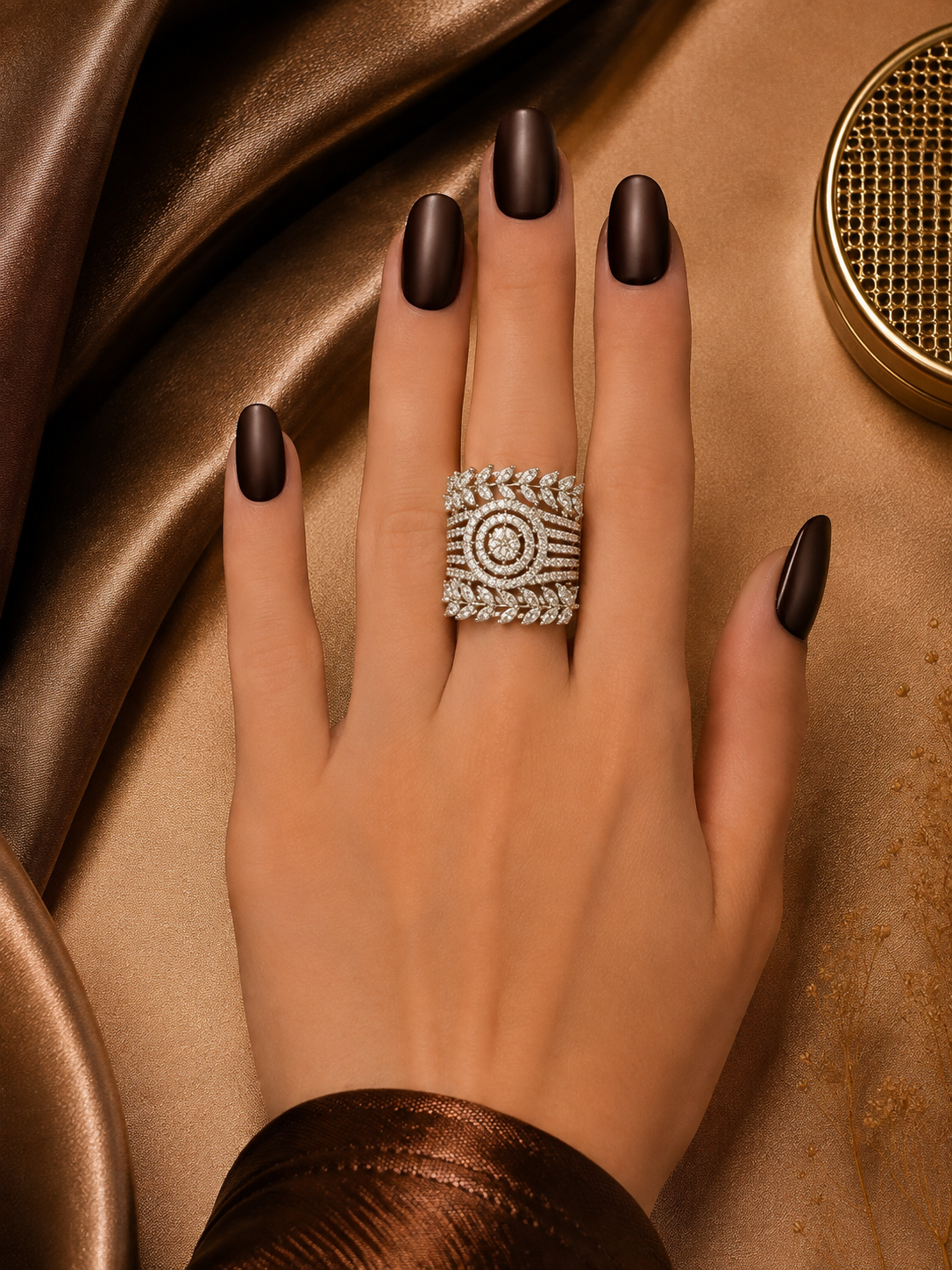 IMPERIAL SQUARE GEOMETRIC DESIGN DIAMOND RING