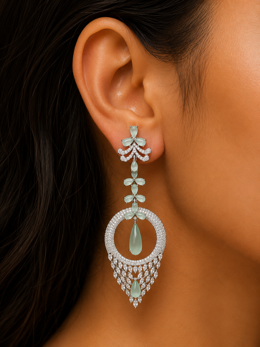 CELESTE MINT HALO EARRINGS