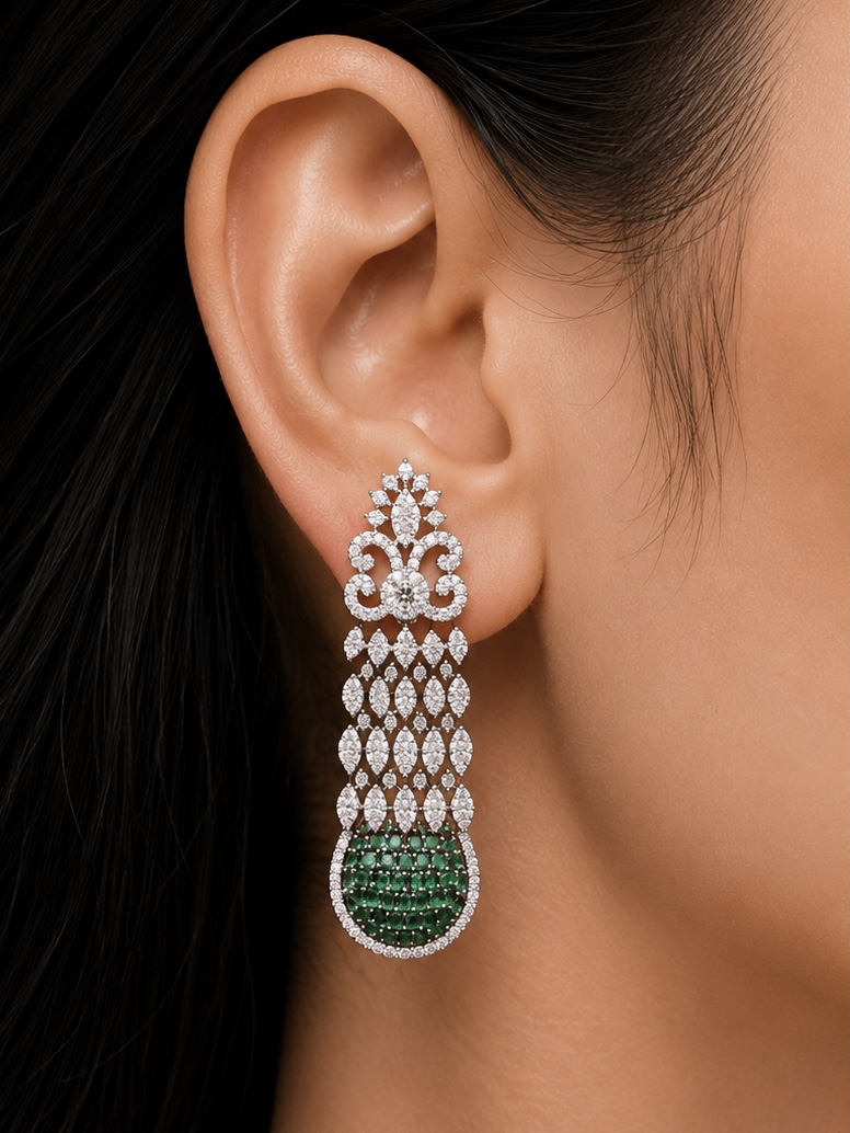 EMERALD RAIN CHANDELIER EARRINGS
