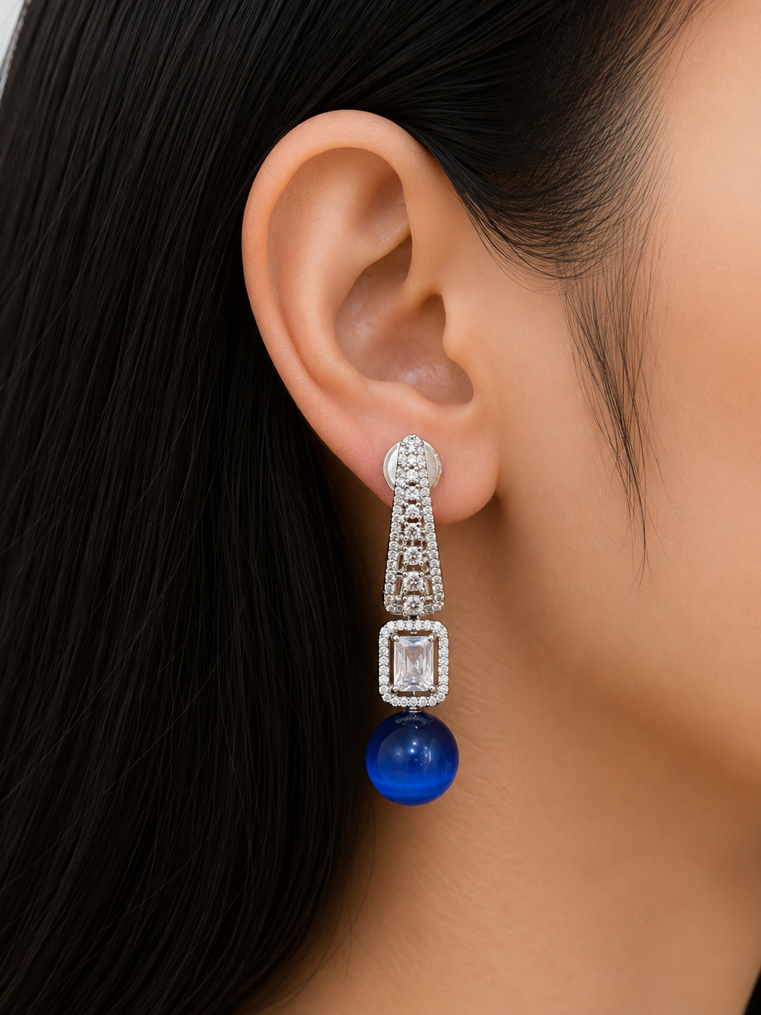 SAPPHIRE GLOW DROP EARRINGS