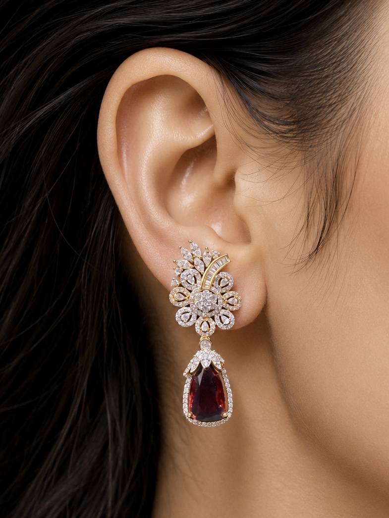 SCARLET RUBY DROP EARRINGS
