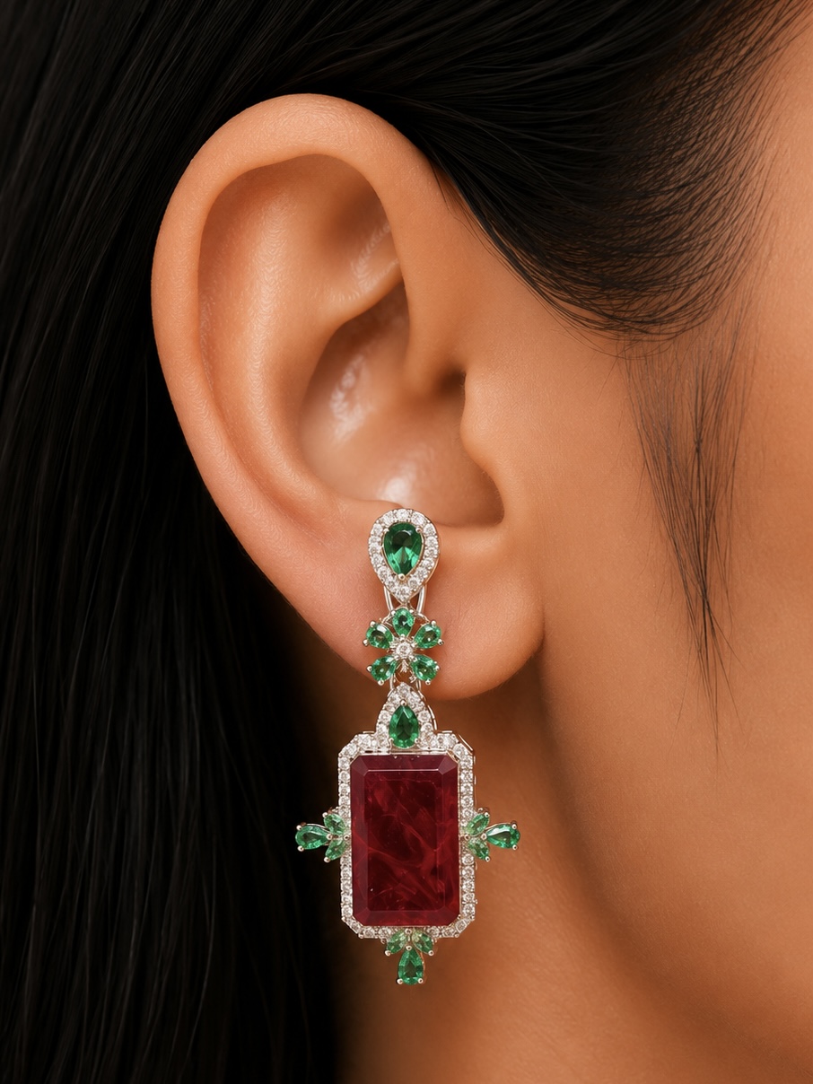 EMERALD & RUBY ENCHANT EARRINGS