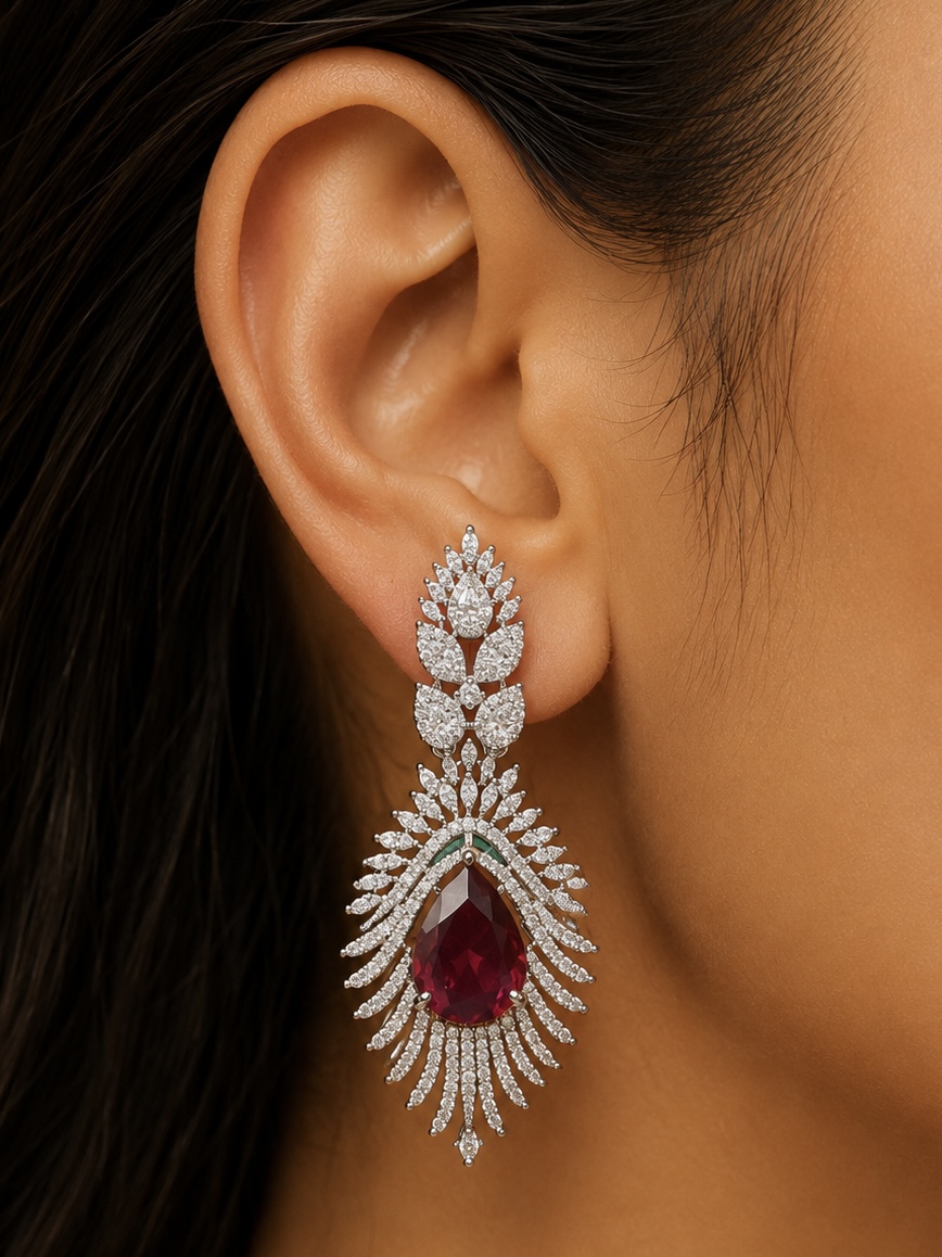 CRIMSON RADIANCE RUBY DROP EARRINGS