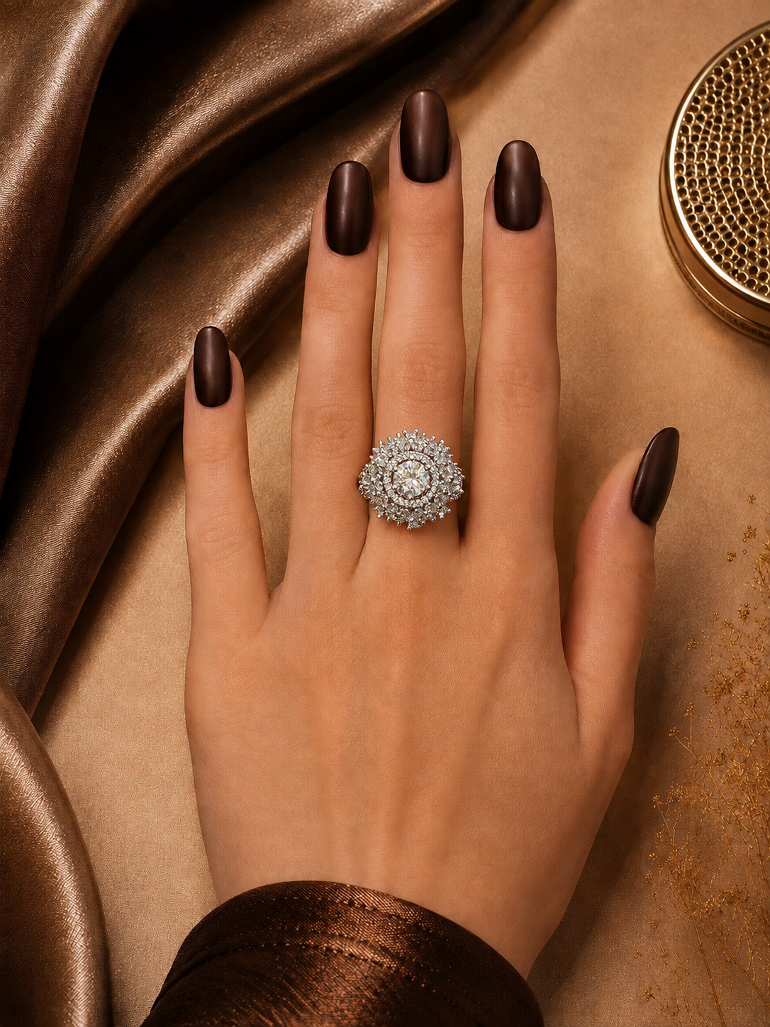 ROUND INTRICATE SILVER MANDALA DESIGN RING