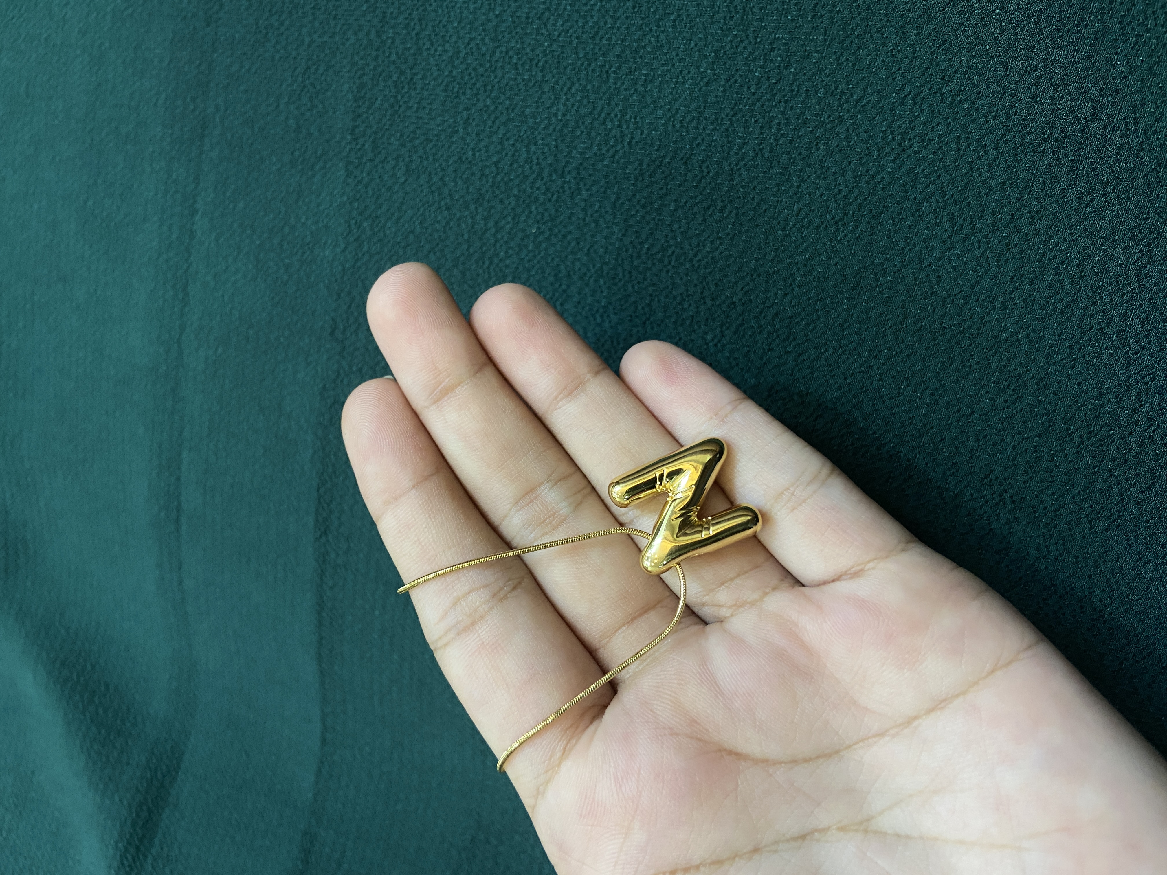 N INITIAL LOCKET WITH CHAIN