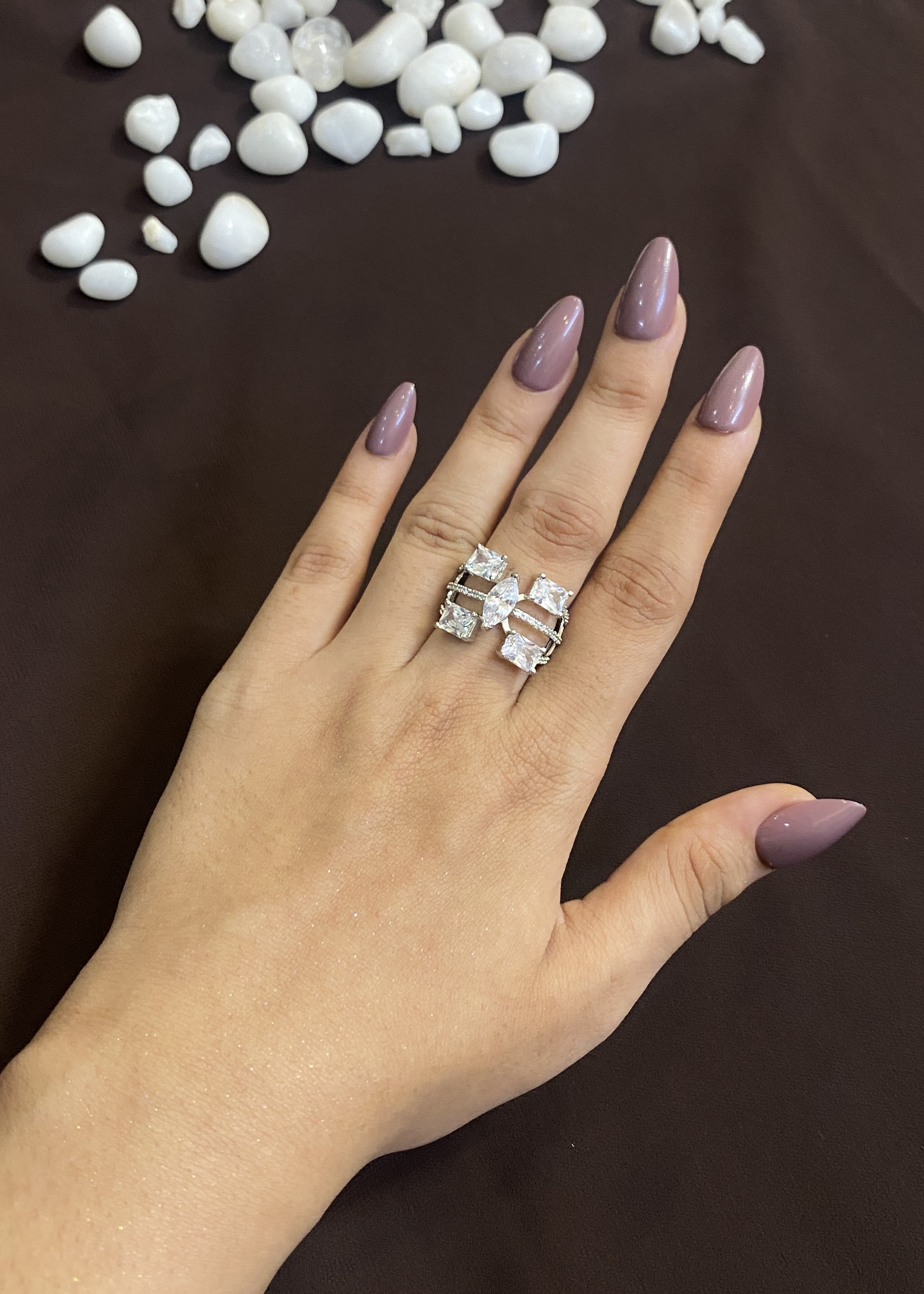 SQUARE & PEAR SHAPE DIAMONDS RING